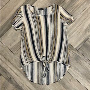 Black white and gold shirt that ties in front